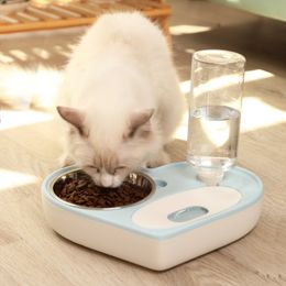 Pet Automatic Feeder Dog Cat Drinking Bowl Dual Port Water Drinking Cat Feeding Large Capacity Dispenser Cat Dog Y200922