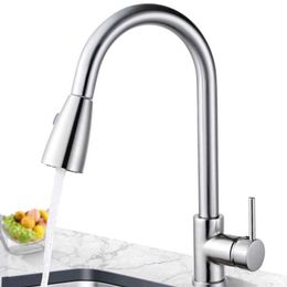 US/UK/RU/EU/AU Multifunctional Stainless Steel Bathroom Kitchen Basin Faucet Pull Out and Cold Water Sink Tap Home el 210724