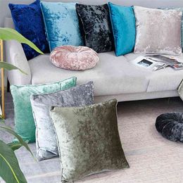 Velvet Pillowcase Fashion Sofa Cushion Cover Ice Furniture Soft Decoration Pure 50x50cm 210423