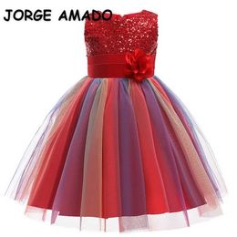 Summer Teenager Girls Dresses Patchwork Bow Long Tutu Dress for Party Wedding Piano Perform Kids Clothes E0617 210610