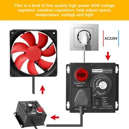 SCR Electronic Voltage Regulator Dimming Dimmers Motor Speed Controller 4000W 220V Single Phrase Motor Fan Speed Controller