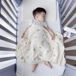 Beautiful Infant Soft Blanket Bathing Swaddle born Anti-Kick Wrap Children Stroller Windproof Organic Cotton Baby 211105