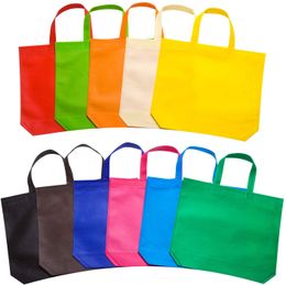 -Sacos reutilizáveis ​​de compras não-tecidos de compras de tecido com punho grande festa favor presente sacola arco-íris bolo de lavanderia de férias