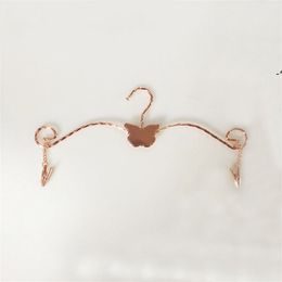 Fashion Butterfly Metal Bra Clothes Hanger Twisted Lines Underwear Lingerie Drying Rack With Clothes Pins 28cm JJF10837
