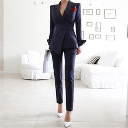 Pant Suits Piece Sets Striped Blazer Jacket Trousers for Women Office Lady Outfits Spring Business Formal Work Wear Uniform{category}