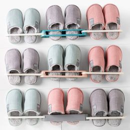Multi Foldable Bathroom Slippers Shelf Holder Wall Mounted Drain Shoes Storage Rack Bathroom Organiser