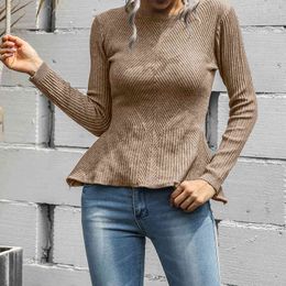 Warm Soft Sweater Women's Autumn and Winter Fashion Casual Ruffle Long Sleeve Pullover Knitting Shirt Top woman sweaters 210514