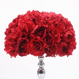 2021 Silk flower ball artificial DIY all kinds of flowers heads wedding decoration wall hotel shop window table accessorie three size