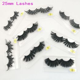 Superlong Eyelashes 25mm Lashes Fluffy Messy 3D False Eyelash Dramatic Long Natural falseLash Wholesale Makeup Mink Lash