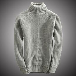 Men's Sweaters Turtleneck Knit Sweater Men Cotton Slim Fit Pullover Winter Thick Knitwear Korean Style Clothes 2021 WY122