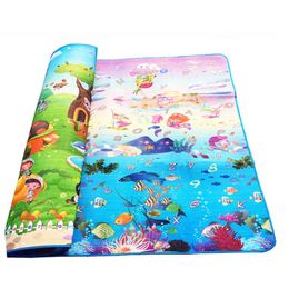 Baby Crawling Mat Sided Pattern Animal+Ocean 2*1.8m Baby Play Mat Baby Carpet Soft Floor Kids Outdoor Carpet Child 210724