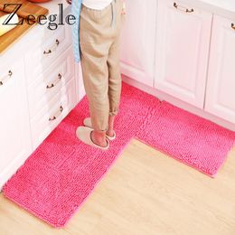 Carpets Zeegle Solid Colour Chenille Carpet For Living Room Non-slip Thickening Rug Strip Doormat Floor Kitchen Bath Mat