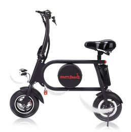 10 inch lithium battery electric scooter with seat adult folding driving two-wheeled scooter waterproof mini bike