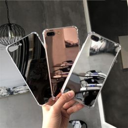 phone case with mirror UK - 2021new Shockproof TPU PC Cases for iPhone 12 Pro max XR XS With Mirror Cover on 11 fashion Phone Case