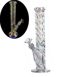 Rainbow Glass Smoking Pipe Hookahs Glow In The Dark Bong Water Bongs Thick Recycler Percolators Slides 18mm Bowl Stem Heady Glasses Bubbler Tubes