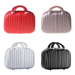 14in Cosmetic Case Luggage Small Travel Portable Pouch Carrying Box Multifunctional Suitcase for Makeup 210729