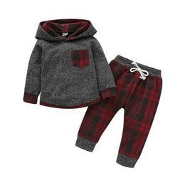 Наборы одежды 3M-3T малыша ребёнок одежда детская девушка осень зима толстовка с капюшоном + брюки 2шт набор нарядов