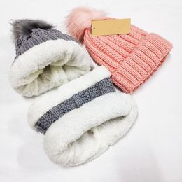 Winter Autumn Women Men Add wool Hats scarf Travel Fashion Beanies Skullies Chapeu Caps Cotton Gorros H ats & Scarves Sets 5color gilrs Collar suit gife 5pcs