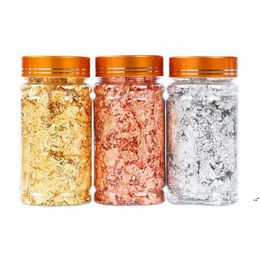 NEW3g Silver Gold Copper Leaf Flakes for Gliding Arts Crafts Decoration Silver Foil Fragments Flake Craft with Retail Bottle EWA5694