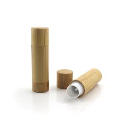 Bamboo DIY design empty lip gloss lipstick tube, lip balm cosmetic packaging containers