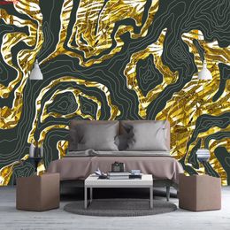 Custom Any Size 3D Mural Wallpaper For Bedroom Walls Golden Geometry Luxury Living Room Sofa TV Background Photo Wall Paper Rollgood quatity