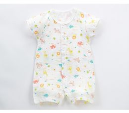 4 Colours 2022 Vibrant bear newborn baby clothes summer jumpsuit thin short-sleeved romper cotton summer dress