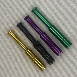 Smoking Colourful Aluminium Alloy Portable Philtre Dry Herb Tobacco Cigarette Holder One Hitter Catcher Tube Handpipe Easily Gear Mini Dugout Tool DHL