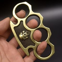 Weight About 115g Metal Brass Knuckle Duster Four Finger Self Defence Tool Fitness Outdoor Safety Defences Pocket EDC Tools Protective Gear