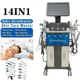 High quality 14In 1 Hydra facial diamond Dermabrasion water aqua peeling antioxidant fusion skin rejuvenation vacuum glycolic peels salon beauty equipment