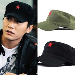 Ball Caps Casquettes Ancien Boys 'Hommes Automne Hiver Plat Top Rouge Lei Feng Five Five Star Star Baseball Militaire chapeau printemps été
