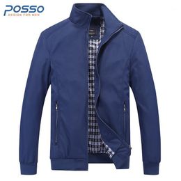 long thin jackets UK - Men's Jackets Autumn Blue Bomber Jacket Men Thin Winter For Waterproof Fall Casual Plus Size Long Sleeve Coat