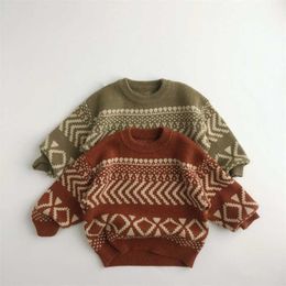 MILANCEL Winter Kids Clothes Vintage Boys Sweaters Warm Girls Pullover Children Knitwear 211201