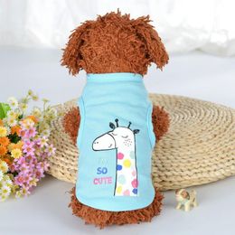 Dog Apparel Cartoon Clothes Summer Tshirt Thin Section Cute Yorkshire Terrier Vest Black White Comfortable Shirts Pet Supplies