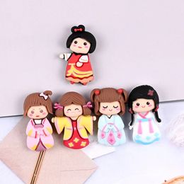 20Pcs/lot Cartoon Loveliness Girl Flatback Resin Components Cabochon Scrapbooking Characters Craft DIY Phone Case Decoration Hair Accessories