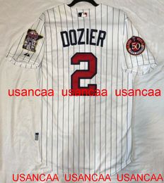 Stitched ANNIVERSARY PATCH BRIAN DOZIER COOL BASE JERSEY Throwback Jerseys Men Women Youth Baseball XS-5XL 6XL