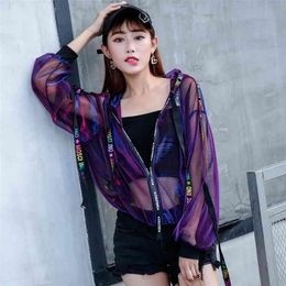 Sexy Coat Women Jackets y2k Harajuku Coats And Jacket Streetwear Windbreaker Loose Ribbon Baseball Uniform Sun Summer 803J 210918