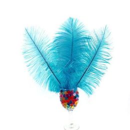 Teal Blue Natural Ostrich Feathers Decor 10"-12"(25cm-30cm) Wedding Party DIY Decoration Craft Headdresses Free Delivery