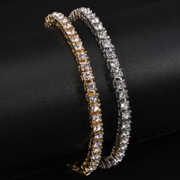 -Lien, chaîne solide 925 sterling argent 4mm 20cm de tennis bracelet bracelet pour femme de mariée bijoux de mode de commerce en gros cadeau de parti