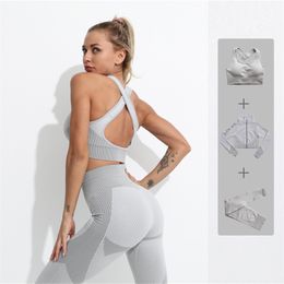 Yoga Sets Women Fitness Sportswear Seamless Women's Suit Outfit Long Sleeve Clothing Female Sport Gym Wear Running Clothes 210802