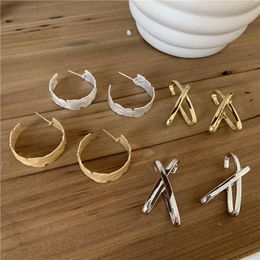 Stud European And American Personality Can Be Worn Exaggerated Cross-Shaped Arc-Shaped Cold Wind Play Cool Punk Earrings