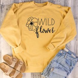 Women's Hoodies & Sweatshirts Cute Womens Pullover Wild Flower Women Clothing Crop Letter Prints Girls Regular Sweatshirt