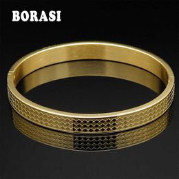 European Fancy Style Gold Colour Love Couple Bracelet Stainless Steel Women Men Jewellery Trendy Brand Bracelets & Bangles Q0719
