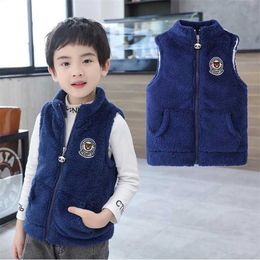 Children Outerwear Winter Coats Child Waistcoat Kids Clothes Warm Flannel Baby Boys Vest for Age 4-15 Years Old 211203