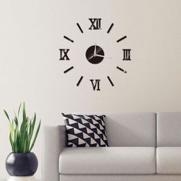 New Modern 3D DIY Mirror Surface Art Wall Clock Sticker Home Office Home Decor