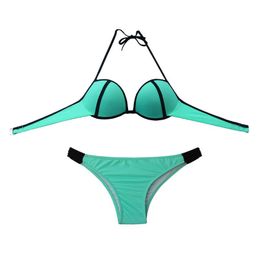 Summer Women's UNDERWIRE CUPS Bikini Set Swimwear Swim Swimsuit Biquinis Brasileiro Bathing Suit Green Cheeky Bottom Brazilian