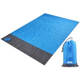 2x2.1m Waterproof Pocket Beach Blanket Folding Camping Mat tress Portable Lightweight Outdoor Picnic Sand 210727