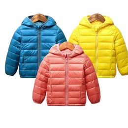 Baby Kids Jackets Autumn Winter Boys Girls Warm Lightweight Hooded Coat Children Outerwear 2-7 Y Toddler Infant Clothing 211027