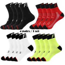 4 pairs cycling mens knee high soccer compression women basketball socks