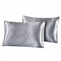 Satin Pillowcase Home Multicolor Ice Silk Pillow Case Double Face Envelope