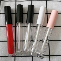 3.5ml Round Empty Lip Gloss Tubes Bottles Lip Balm Bottle Brush Container Mini Refillable Bottle Lipgloss Tube F3828